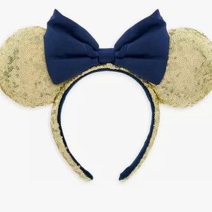Disney Parks Headband Walt Disney World Anniversary Sequin Headband Gold & Blue